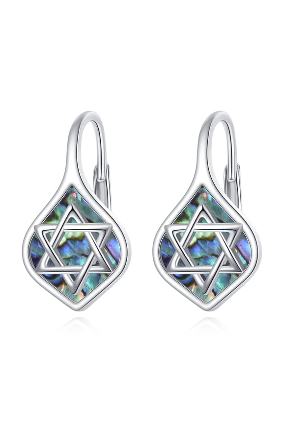 925 Sterling Silver Star of David Earring for Women