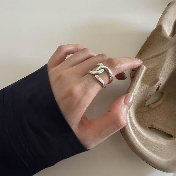 925 Sterling Silver Statement Ring | Adjustable Silver Ring | Thick Silver Ring | Geometric Ring | Thick Bold Ring | Index Finger Ring Ring Size- 4.75