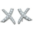 thumbnail image 1 of 925 Sterling Silver Stud Earrings Makes Unique Woman Birthday Gift Ideas, X Sterling Silver Stud Earrings, 1 of 3