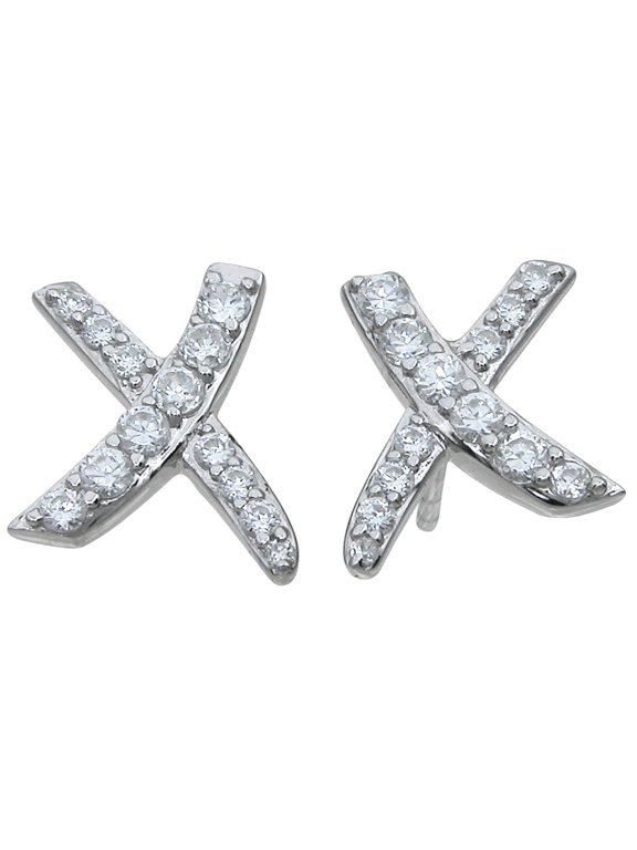 925 Sterling Silver Stud Earrings Makes Unique Woman Birthday Gift Ideas, X Sterling Silver Stud Earrings