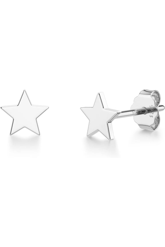 925 Sterling Silver Stud Earrings Simple Mini Bar Circle Dot Heart Star Lightning Bolt Stud Earrings 14K Gold Plated Cartilage Earrings Studs For Women Men Hypoallergenic Jewelry[Z3384]