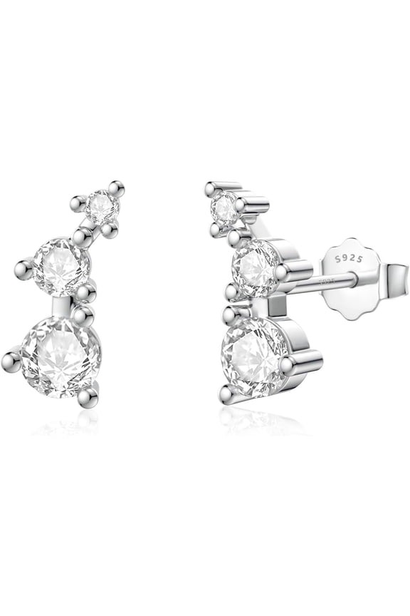 925 Sterling Silver Stud Earrings Simple Mini Bar Circle Dot Heart Star Lightning Bolt Stud Earrings 14K Gold Plated Cartilage Earrings Studs For Women Men Hypoallergenic Jewelry[Z3365]