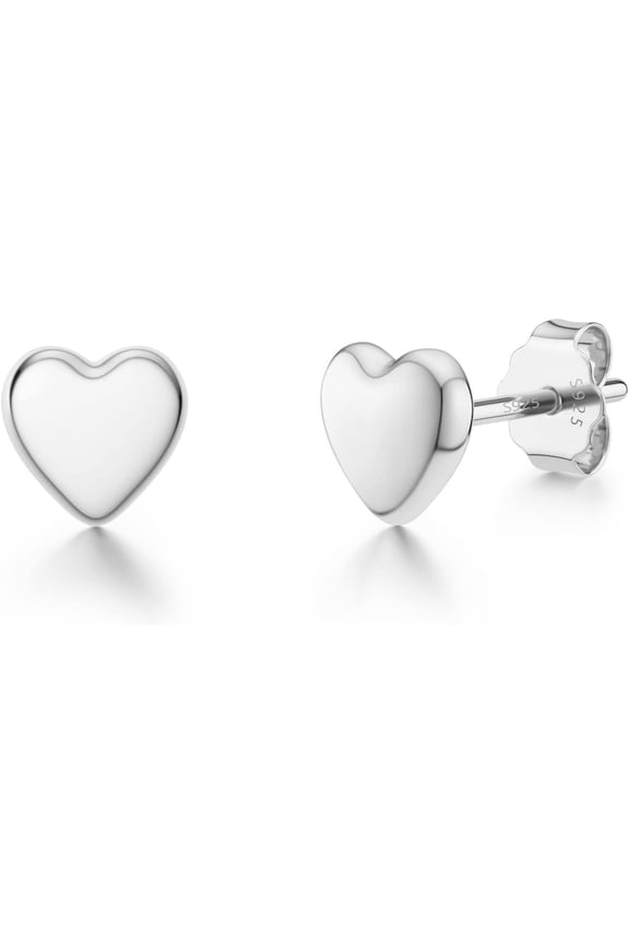 925 Sterling Silver Stud Earrings Simple Mini Bar Circle Dot Heart Star Lightning Bolt Stud Earrings 14K Gold Plated Cartilage Earrings Studs For Women Men Hypoallergenic Jewelry[Z3383]