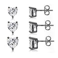 thumbnail image 1 of 925 Sterling Silver Stud Earrings for Women Set Hypoallergenic CZ Heart Stud Earrings 4-8mm for Women, 1 of 6