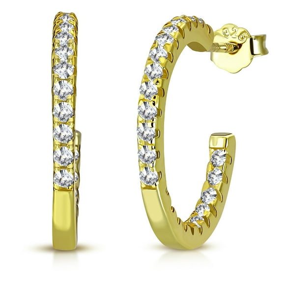 925 Sterling Silver Stud Hoop Huggie Earrings