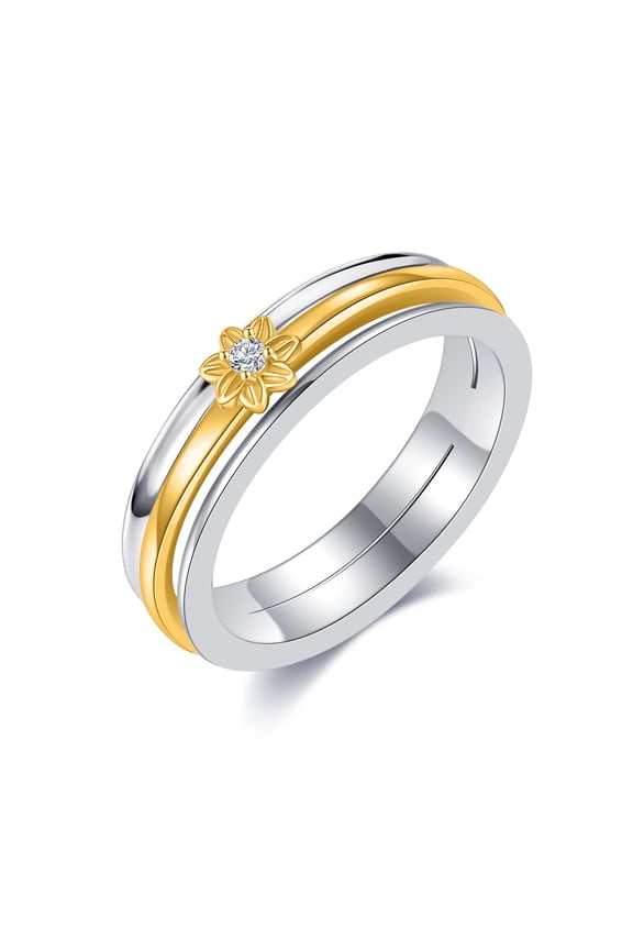 925 Sterling Silver Sunflower Fidget Rings for Anxiety Sunflower Spinner Rings Sunflower Jewelry for Women