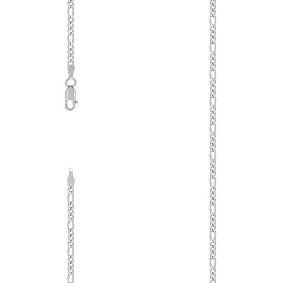 925 Sterling Silver Super Flat Figaro Chain Rhodium Plated 3.9mm Necklace 22 Inch Chain Necklace for Women and Men