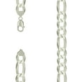 thumbnail image 1 of 925 Sterling Silver Super Flat Figaro Chain Silver Plated 13.5mm Anklet 9 Inch Anklet for Women and Men, 1 of 2