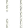 thumbnail image 1 of 925 Sterling Silver Super Flat Figaro Chain Silver Plated 7.8mm Necklace 24 Inch Chain Necklace for Women and Men, 1 of 2