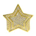 thumbnail image 1 of .925 Sterling Silver Super Star Gold CZ Bling Bling Ring, 1 of 2