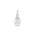 thumbnail image 1 of 925 Sterling Silver Sweet White Simulated Pearl Charm For Girls Charm Bracelets, 1 of 2