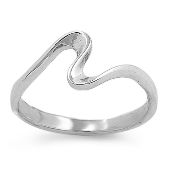 925 Sterling Silver Swerve of Destiny Ring Size 6