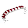 thumbnail image 1 of Red Emerald Gemstone 925 Sterling Silver Handmade Jewelry Bracelet Size-7-8", 1 of 2