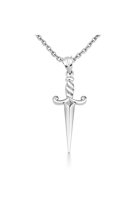 925 Sterling Silver Sword Necklace (Pendant with 16" chain)