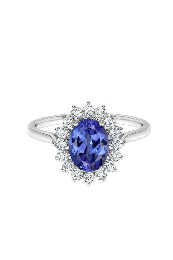 925 Sterling Silver Tanzanite Oval Cut Solitaire Christmas Ring