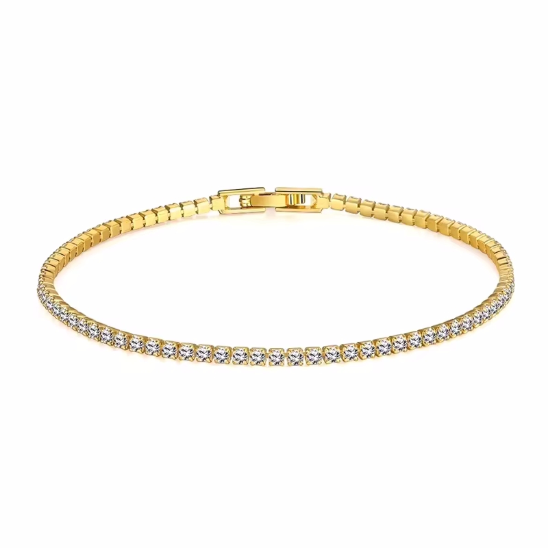 925 Sterling Silver Tennis Bracelet 2/4mm Cubic Zirconia for Women Mens Crystal Chain on The Hand Hip-hop Streetwear Jewelry