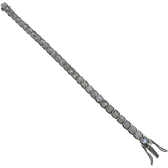 925 Sterling Silver Tennis Bracelets For Women & Men Genuine Moonstone Gemstone Bracelet, Designer Fashion Jewelry, 7.5" Length