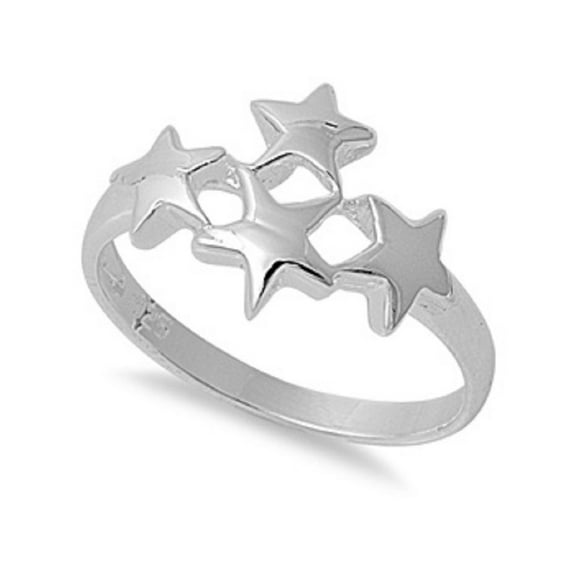 925 Sterling Silver Tetrad Star Ring Size 5