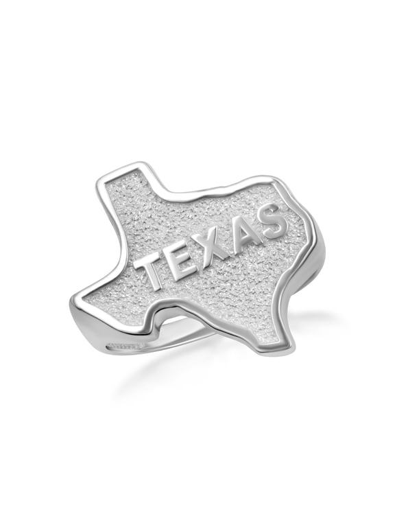 .925 Sterling Silver Texas State Map Ring /Size 9
