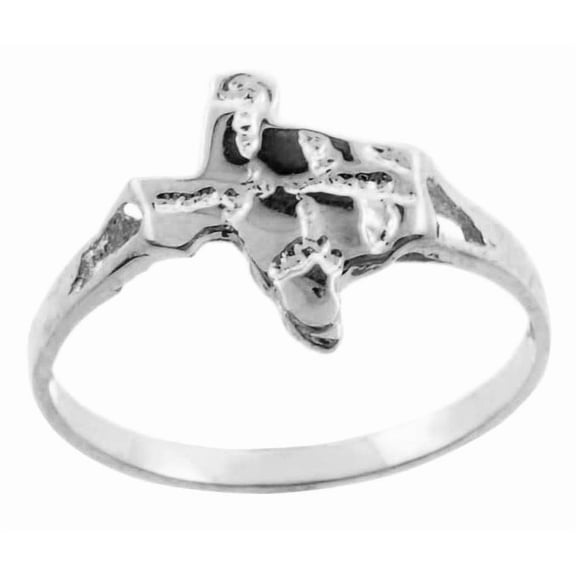 .925 Sterling Silver Texas State Men's Nugget Ring (Size 13.5)