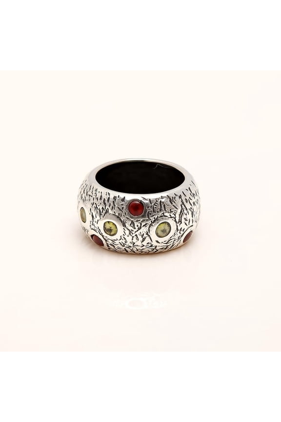 925 Sterling Silver Texture Dome Ring Chunky Statement Unisex Ring |Minimalist Jewelry for Women & Men_11.5