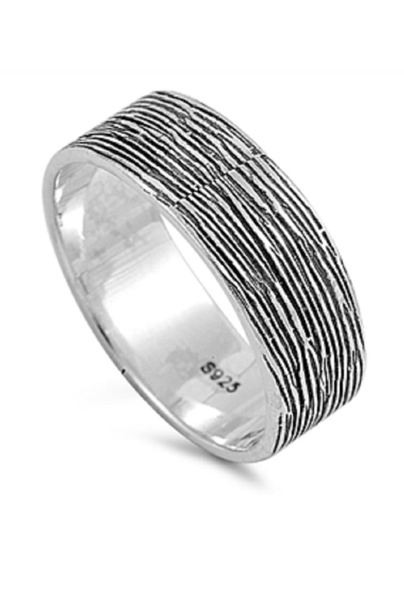 925 Sterling Silver Textured Designer Ring Size 5