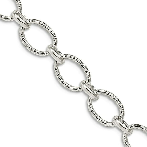 925 Sterling Silver Textured Polished Fancy Necklace 16 Inch 6.1mm Lobster Claw Pendant-Necklace for Women