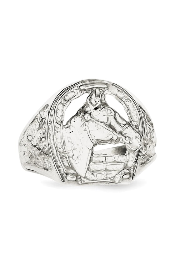 925 Sterling Silver Textured Polished Horseshoe Ring Size 10 Jewelry Gifts for Women - 7.3 Grams