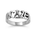 thumbnail image 1 of 925 Sterling Silver The Love Word in Fancy Block Heart Ring Size 9, 1 of 2