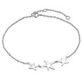 thumbnail image 1 of 925 Sterling Silver Three Triple Starfish Anklet Bracelet, 1 of 3