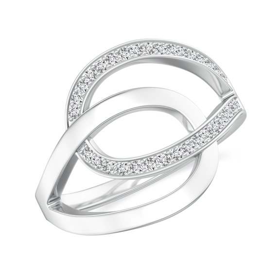 925 Sterling Silver Tie Knot Wedding Band Ring White Gold Plated Diamond Love Promise Ring for Her Women’s Stackable Ring Jewelry Ring Size 8