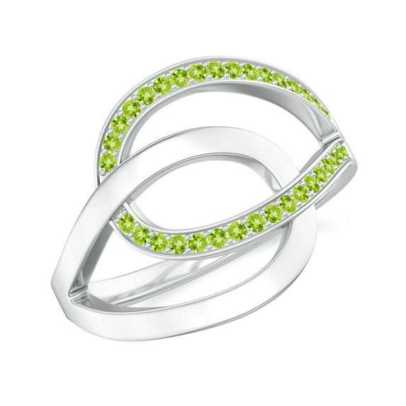 925 Sterling Silver Tie Knot Wedding Band Ring White Gold Plated Peridot Love Promise Ring for Her Women’s Stackable Ring Jewelry Ring Size 10