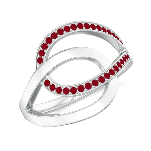 925 Sterling Silver Tie Knot Wedding Band Ring White Gold Plated Ruby Love Promise Ring for Her Women’s Stackable Ring Jewelry Ring Size 5