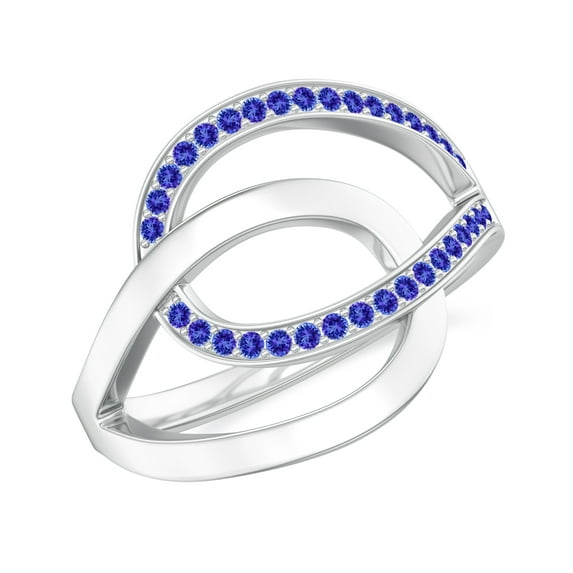 925 Sterling Silver Tie Knot Wedding Band Ring White Gold Plated Tanzanite Love Promise Ring for Her Women’s Stackable Ring Jewelry Ring Size 5