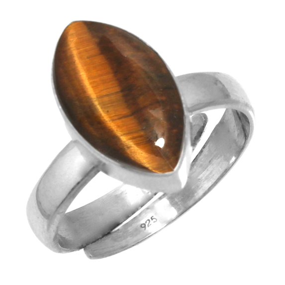 925 Sterling Silver Tiger Eye Gemstone Handmade Adjustable Toe Ring