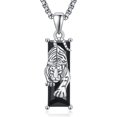 thumbnail image 1 of TANGPOET 925 Sterling Silver Tiger Necklace for Women Men Black Crytal Men Necklace Tiger Gifts, 1 of 4
