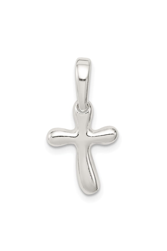925 Sterling Silver Tiny Freeform Cross Charm Pendant