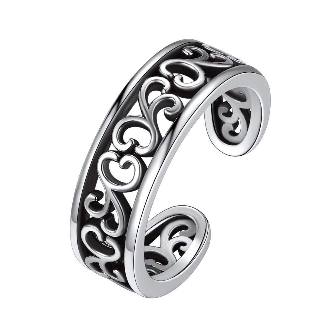 【COYSEIO】 SILVER TOE RING SET SILVER 925 Sterling Silver Adjustable Celtic Knot Toe Ring for