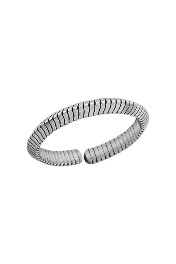 925 Sterling Silver Toe Ring with Lines