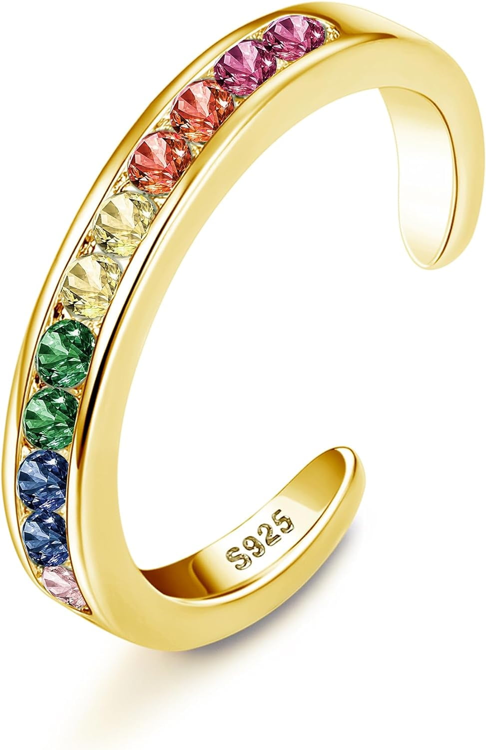 925 Sterling Silver Toe Rings for Women 18K White Gold Plated Arrow