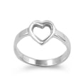 thumbnail image 1 of 925 Sterling Silver Translucent Love Heart Ring Size 4, 1 of 2