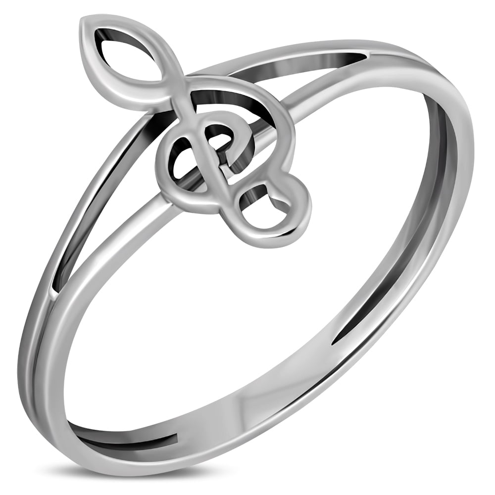 Cheap Fashion Silver Color Musical Music Note Ring Treble Clef Ring Jewelry  Size 5 - 9 | Joom