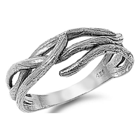 925 Sterling Silver Tree Branch Ring Size 9