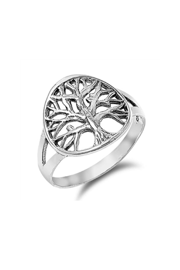 925 Sterling Silver Tree of Life Ring Size 8