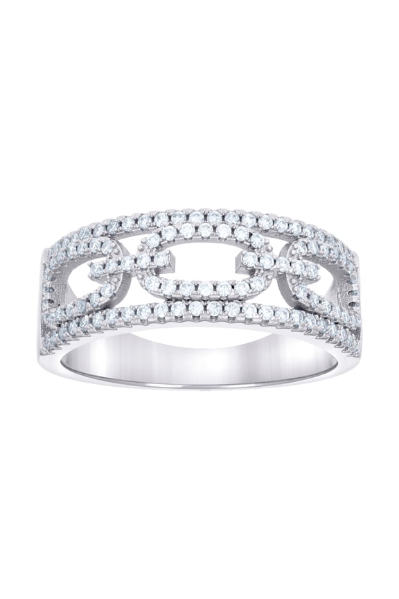 925 Sterling Silver Tri-color Womens Cubic Zirconia Religious Faith Cross Love Hearts Ring Size 8 Statement Ring for Wom