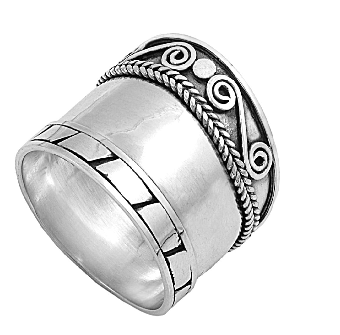 925 Sterling Silver Tribal Indonesian Bali Ring Size 7 - Walmart.com