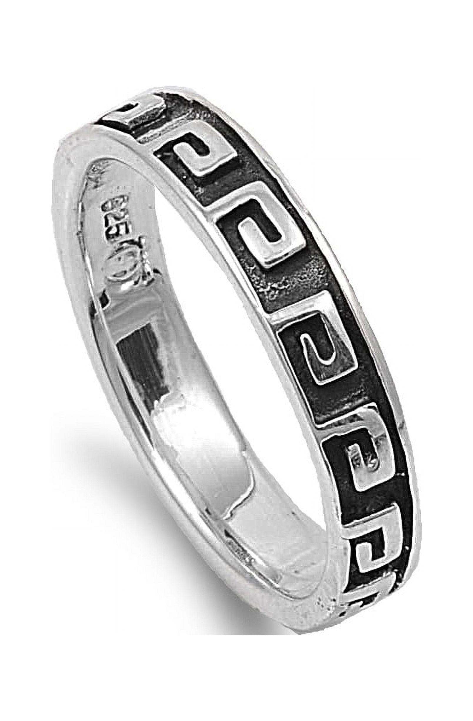 925 Sterling Silver Tribal Polynesian Ring Size