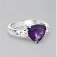 thumbnail image 1 of 925 Sterling Silver Trillion Amethyst 925 Sterling Silver Solitaire Women Valentines Day Gifts Ring, 1 of 3