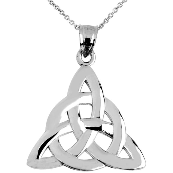 .925 Sterling Silver Trinity Knot Pendant Necklace (Pendant with 18" chain)