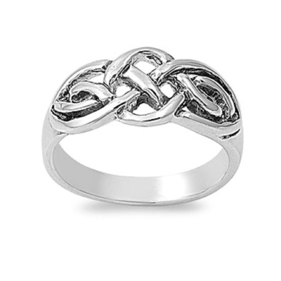 925 Sterling Silver Trinity Style Wiccan Weave Ring Size 6